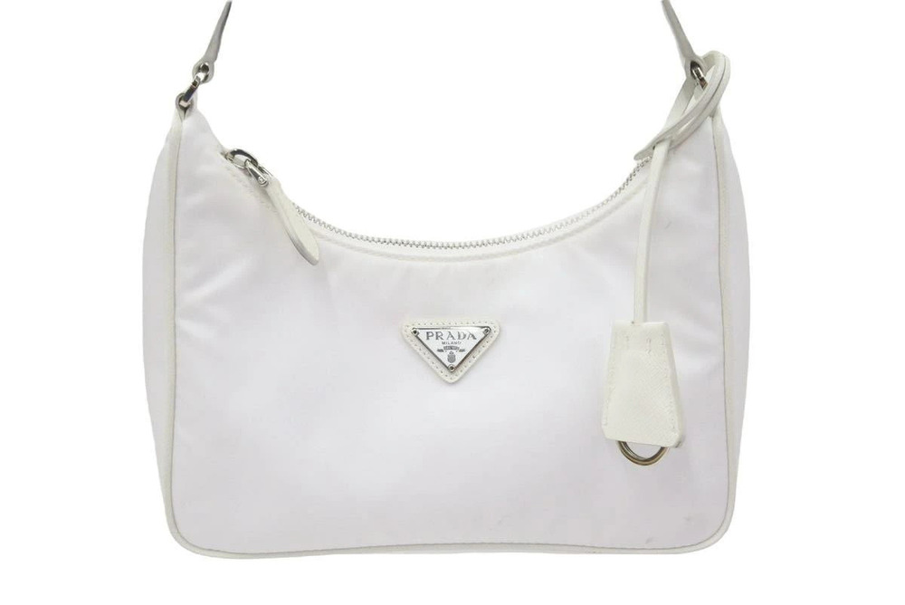 Prada RE EDITION Bag Hobo Shoulder Triangle White